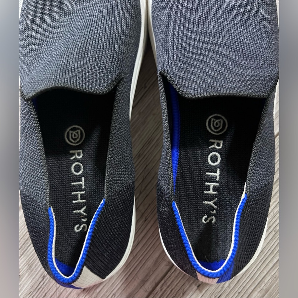 Rothy’s The Original Slip On Sneaker in Black Solid Casual Sporty Shoes - Picture 3 of 10